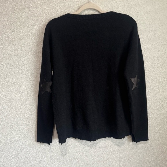 Zadig & Voltaire Cici Patch Cashmere Sweater Black Small Casual Relaxed Boho - Picture 9 of 10